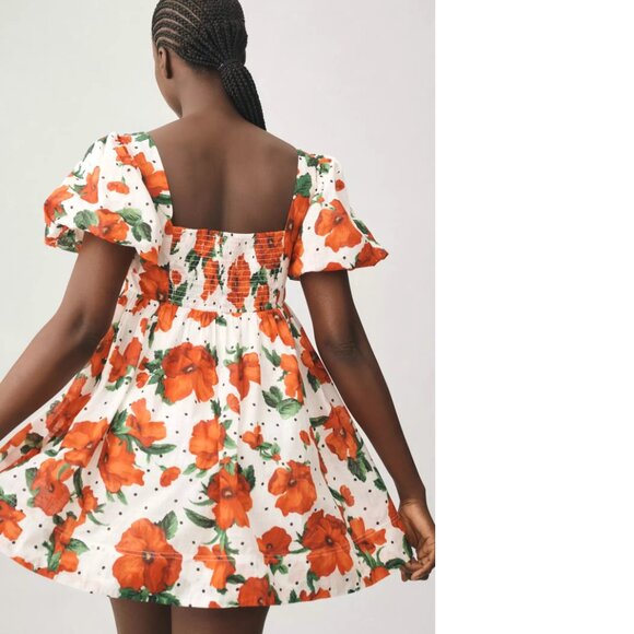 Anthropologie Maeve Square-Neck Smocked Babydoll Dress size XXSP defect - Picture 5 of 10